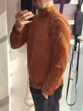 Jersey de cuello alto para hombre, Jersey fino elástico y delgado de color sólido, suéter tejido de marca para primavera y otoño