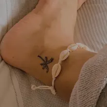 KINFOLK pulsera tobillo mujer tobillera conchas Bohemia para mujer tobillera Bohemia con correa para la playa joyería de verano para la playa pulsera descalza para el tobillo en la pierna