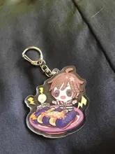 LLavero de acrílico con forma de V para hombre y mujer, llavero con colgante de juego, llavero para niños, joyería