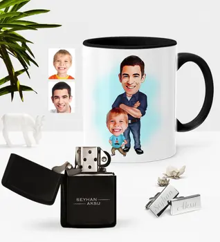 Personalized Father Son Caricature Of Black Cup Cigarette Lighter Cufflink Seti-2
Personalized Father Son Caricature Of Black Cup Cigarette Lighter Cufflink Seti-2