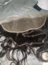 Extensiones de pelo brasileñas con malla con división, accesorio capilar ondulado de 13x4 y 4x4 con encaje Frontal, color negro azabache y cierre de malla con división