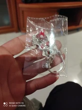 Pulsera de plata tibetana con cuentas de Castillo para niña, brazalete con colgante de cristal, bonito vestido de princesa esmaltado rojo, Minnie