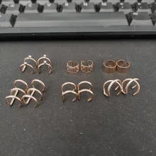 Pendiente de cartílago falso para mujeres y hombres, Clips de oreja sin Piercing, de hojas doradas, joyería, regalos al por mayor