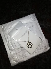 Gran oferta de Color oro lindo huellas de animales perro gato huellas de zarpa collares con colgantes de las mujeres de joyas de acero inoxidable