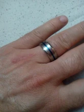 Letdiffery-anillos con surcos Negro Azul, anillos de acero inoxidable Midi para hombre, Charm, joyería para hombre, Dropshipping, gran oferta