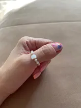 Moda Coreana de cuerda elástica perla anillo Simple elegante mujer en forma de corazón de oro anillo encantador mujeres regalo para niñas, joyería