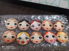 Matryoshka rusa, 10 Uds., mezcla de 12mm/18mm/20mm/25mm, cabujones redondos de cristal para hacer fotos