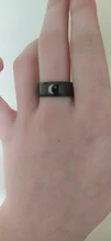 Letdiffery Luna Simple sol par anillos para amante negro de acero inoxidable de los hombres de las mujeres anillo de boda regalos del Día de San Valentín