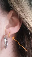 CANNER-pendientes circulares de hueso del oído para mujer y niña, de Plata de Ley 925, joyería fina para fiesta y boda