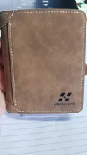 Hombres cartera billetera de cuero Slim Hipster de piel de vaca de tarjeta de crédito/portadores de identificación de monederos de negocios billetera plegable