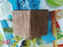 Hombres cartera billetera de cuero Slim Hipster de piel de vaca de tarjeta de crédito/portadores de identificación de monederos de negocios billetera plegable