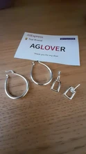 AGLOVER 41MM de Plata de Ley 925 Plata Lisa círculo pendientes de aro grande para las mujeres dama del encanto de la moda de alta calidad de regalo de la joyería de la boda