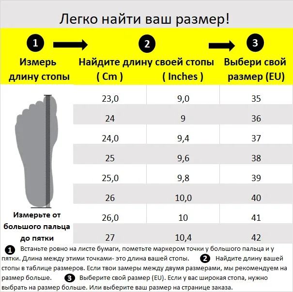 aaaC - Shoe Size Chart 37x24 Cm RUSSIAN 23