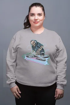 Angemiel Wear Dj Skull And Crossbones Gray Female Sweatshirt 
Angemiel Wear Dj Skull And Crossbones Gray Female Sweatshirt
