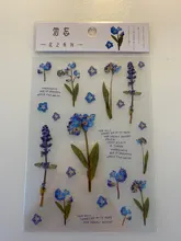 Mohamm-pegatina plana para mascotas, Serie de flores, rosa, cereza, lavanda, decoración, álbum de recortes, regalo, suministros escolares para niña, 1 hoja