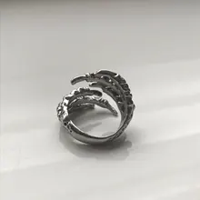 Anillo de estilo gótico para hombre y mujer, sortija de serpiente con diseño de garra de dragón y animales, Estilo Vintage, Punk, Hip Hop, apertura ajustable, regalo de joyería