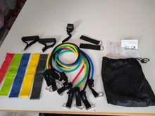 Banda con tubos de resistencia para Fitness, cuerda de tracción elástica para Yoga, gimnasio, expansor de entrenamiento, anclaje de puerta con mango de correa en el tobillo, 11/16 Uds.