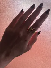 Anillo con letras de A-Z huecas para mujer, anillo con apertura ajustable iniciales del nombre, alfabeto, fiesta femenina, joyería ancha y gruesa