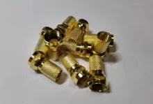 Conector tipo rosca 75-5 F para Cable coaxial de antena de TV satélite RG60, diámetro de giro mm, dorado, Imperial, 10 Uds.