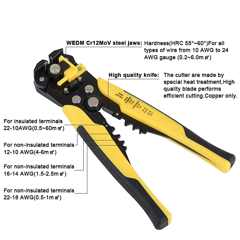 Automatic Wire cutter pliers Stripper Multifunctional Stripping Tools Crimping Pliers Terminal 0.2-6.0mm2 hand tools
Automatic Wire cutter pliers Stripper Multifunctional Stripping Tools Crimping Pliers Terminal 0.2-6.0mm2 hand tools