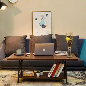 Espresso Coffee Table with Storage Shelf, Industrial Coffee Table for Living Room, Garden Home Office Cocktail Table
Espresso Coffee Table with Storage Shelf, Industrial Coffee Table for Living Room, Garden Home Office Cocktail Table
