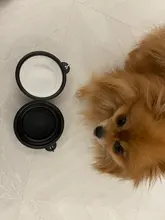 Update travel folding silicone pet bowl slow food water feeding BPA free plate for