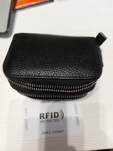 Monederos multifuncionales para mujer, carteras de piel auténtica RFID con cremallera segura, tarjetero