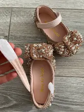 Zapatos de princesa brillantes para niños, zapatillas de perlas con diamantes de imitación para fiesta y boda, D487, 2020