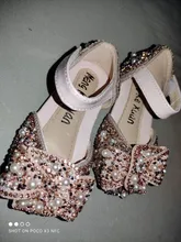 Zapatos de princesa brillantes para niños, zapatillas de perlas con diamantes de imitación para fiesta y boda, D487, 2020