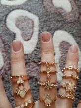 Tocona, 17 unids/set de lujo de cristal claro piedra conjuntos de anillos de boda para hombres y mujeres de la gota de agua flores el sol Geoemtric de joyería 8920