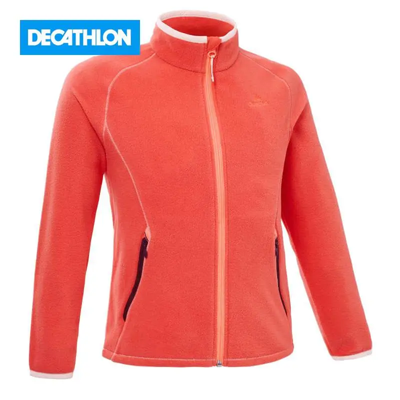 Толстовка флисовая для походов детей 7–15 лет коралловая MH150 х Decathlon|Детские