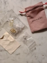 ANENJERY aro-pendientes de plata de primera ley diseño geométrico para mujer, aretes pequeños, aros pequeños, plata esterlina 925, estilo francés, Punk, Hip Hop, fiesta