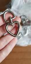 Hebillas de corazón Clips de mosquetón para bolsos DIY, anillos de resorte chapados en Metal para puerta, Monederos, bolsos de mano, ganchos rápidos gatillo, mosquetón, 1 ud.