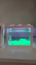 Mini acuario con lámpara LED USB para peces betta, tanque para peces con luz para lucha de peces