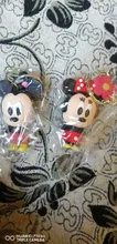 Disney-colgante de Mickey mouse para niños, llavero con forma de pato, bolsa de regalo pequeña, llavero, recuerdos de evento