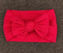 Diademas de lazo de nailon trenzado para niña, turbante ancho liso de punto con Cable, accesorios para el cabello, 27 colores, 1 Uds.