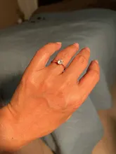 ZHOUYANG-Anillo de boda para mujer, Color oro rosa, Circonia cúbica de seis garras, corte redondo de 1 quilate, 6mm, joyería R013 R014