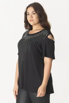 Sans Textile Women Black Stone Printed Shoulder Low-Cut Viscose Blouse 65 N15834
Sans Textile Women Black Stone Printed Shoulder Low-Cut Viscose Blouse 65 N15834