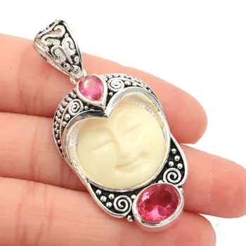 52x25mm Special 12.7g Moon Goddess White Face, Created Citrine Pink Tourmaline Gift Silver Pendant
52x25mm Special 12.7g Moon Goddess White Face, Created Citrine Pink Tourmaline Gift Silver Pendant