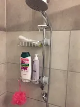 Bathroom Shelf Black Shower Storage Basket Storage Rack Adjustable Faucet