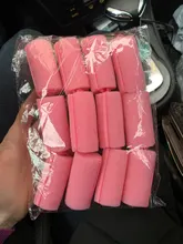 12 unids/set Rosa esponja suave cojín de espuma rodillos del pelo rulos salón de peluquería de rizos peluquería herramienta Kit de DIY