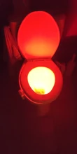 Luz LED nocturna para asiento de inodoro, lámpara de inducción con sensor de movimiento, para WC, 8 colores, luz de fondo Variable utilizada para inodoros