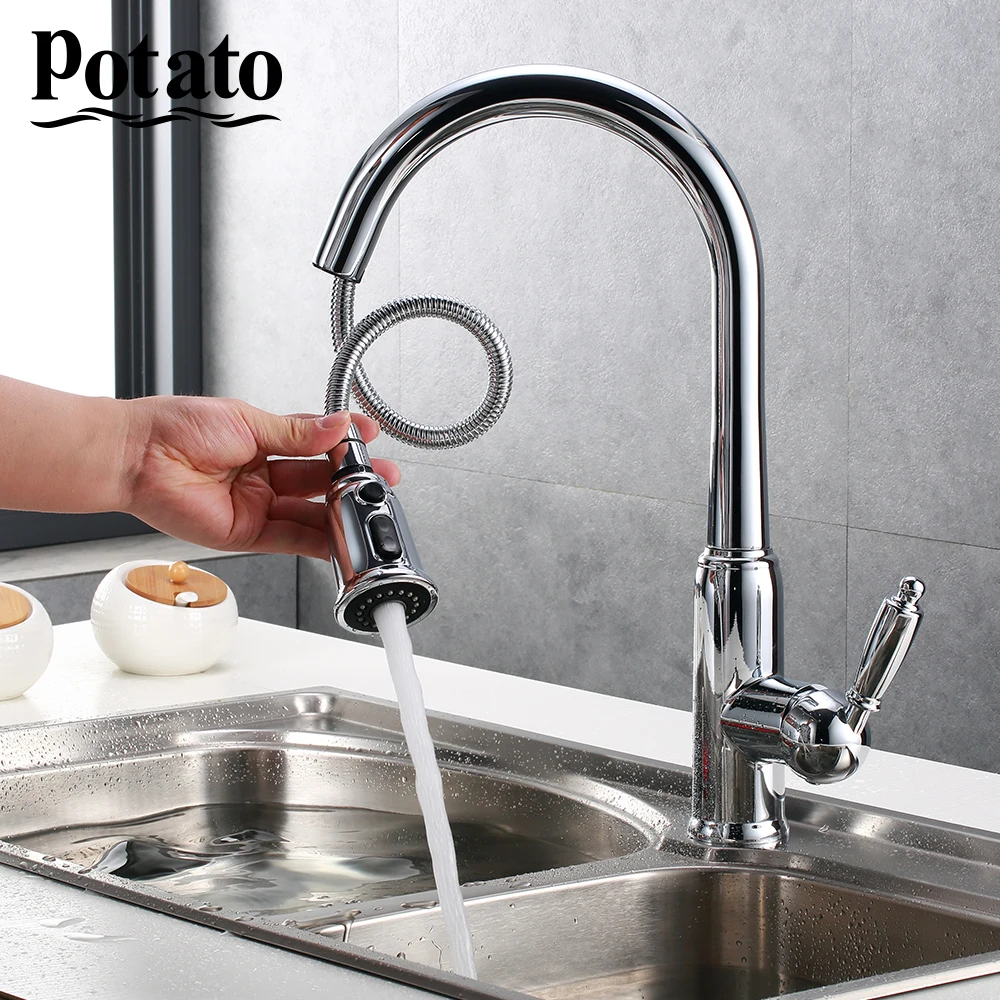 Potao Deck Mounted Pull Down Kitchen Sink Faucet One Handle Spring Hot and Cold Water Tap Back Bronze Bathroom Kitchen p4083-
Potao Deck Mounted Pull Down Kitchen Sink Faucet One Handle Spring Hot and Cold Water Tap Back Bronze Bathroom Kitchen p4083-