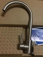 LEDEME-grifo de cocina de acero inoxidable, mezclador de agua, de cerámica, sencillo, grúa, L74998A-3