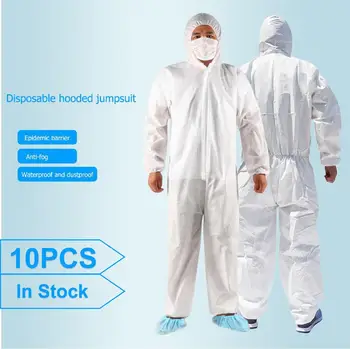 10pcs/set Disposable Hooded Isolation Clothes PP Dust-proof White Security Protection Suit Isolation Gown Jumpsuit
10pcs/set Disposable Hooded Isolation Clothes PP Dust-proof White Security Protection Suit Isolation Gown Jumpsuit