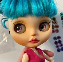 24 unids/lote 14mm Blyth muñeca ojos de Chips de vidrio delgado pupila ojo DIY accesorios BT109