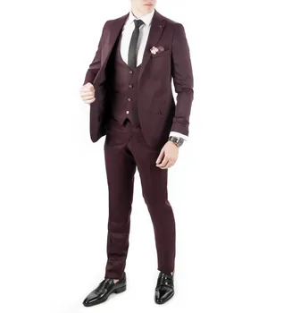 DeepSEA Damson Fabric Self Print Single Breasted Italian Fit Men Suit 1810708
DeepSEA Damson Fabric Self Print Single Breasted Italian Fit Men Suit 1810708