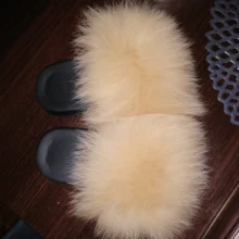 Fur Slippers Rainbow-Shoes Flip-Flops Slides Furry Fluffy Girls Kids Summer Children