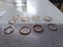 Yobest-Conjunto de anillos Vintage bohemios para mujer, juego de sortijas geométricas con forma de media Luna Dorada para mujer, conjunto de anillos con personalidad de cristal, regalo de joyería para fiesta