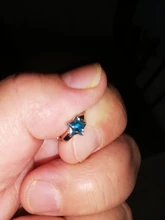 Pendientes de aro con forma de estrella para niña y mujer, aretes de aro con cristales azules y plateados para niña y mujer, joyería coreana, 925